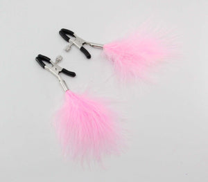 Feather Nipple Clamps Baby Pink