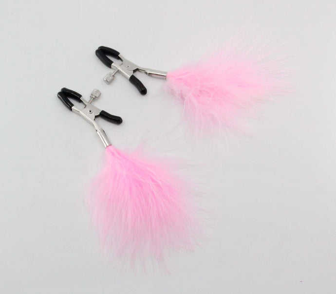 Feather Nipple Clamps Baby Pink