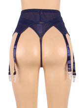 Load image into Gallery viewer, Blue Lace Garter Panty (8-10) M
