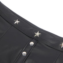 Load image into Gallery viewer, Black Men Boxer With Rivets (3xl) Pu Leather
