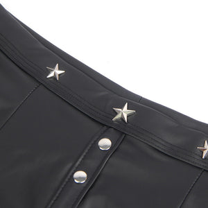 Black Men Boxer With Rivets (3xl) Pu Leather