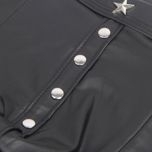 Black Men Boxer With Rivets (3xl) Pu Leather