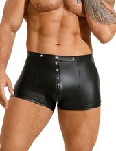 Load image into Gallery viewer, Black Men Boxer With Rivets (3xl) Pu Leather
