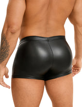 Load image into Gallery viewer, Black Men Boxer With Rivets (l) Pu Leather
