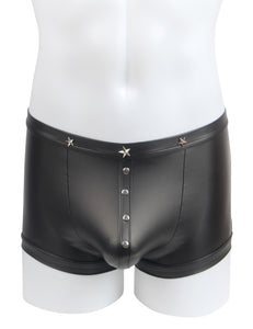Black Men Boxer With Rivets (3xl) Pu Leather