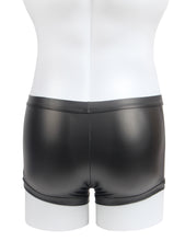 Load image into Gallery viewer, Black Men Boxer With Rivets (l) Pu Leather
