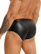 Load image into Gallery viewer, Black Pu Leather Rivet Men Brief(2xl)
