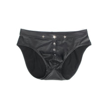 Load image into Gallery viewer, Black Pu Leather Rivet Men Brief(2xl)
