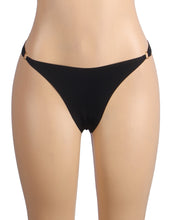 Load image into Gallery viewer, Seamless G-string Black W/ Rings (12-14) Xl
