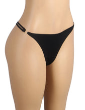 Load image into Gallery viewer, Seamless G-string Black W/ Rings (12-14) Xl
