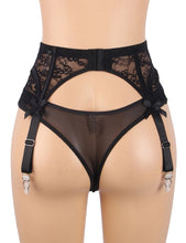 Load image into Gallery viewer, Black Lace Bow Metal Clips Garter(16-18)3xl
