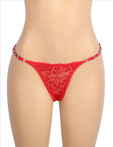 Red Lace Thong Love (14-16)2xl