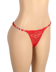 Red Lace Thong Love (14-16)2xl
