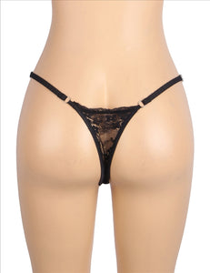 Black Lace Thong Love (14-16)2xl