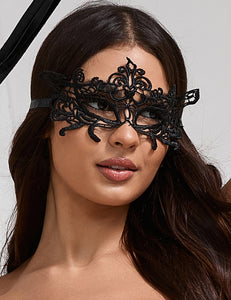 Enchanting Black Lace Eye Mask-c81235