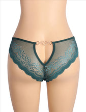 Load image into Gallery viewer, Heart Green Lace Panty (14-16) 2xl
