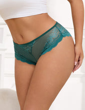 Load image into Gallery viewer, Heart Green Lace Panty (14-16) 2xl
