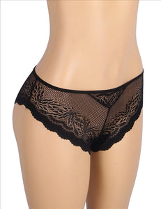 Heart Black Lace Panty (10-12) L