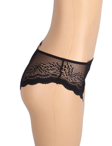 Heart Black Lace Panty (10-12) L