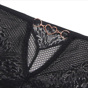 Heart Black Lace Panty (10-12) L