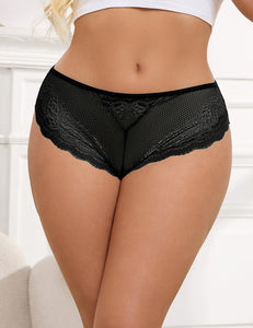 Heart Black Lace Panty (10-12) L