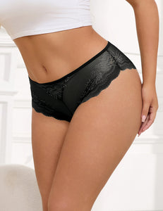 Heart Black Lace Panty (10-12) L