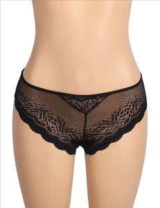 Heart Black Lace Panty (10-12) L
