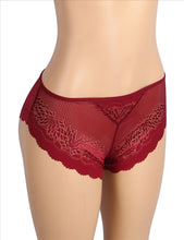 Load image into Gallery viewer, Heart Burgundy Lace Panty (12-14) Xl
