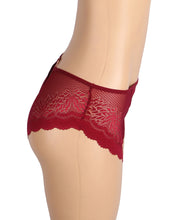 Load image into Gallery viewer, Heart Burgundy Lace Panty (12-14) Xl
