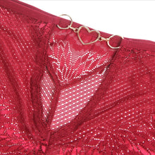 Load image into Gallery viewer, Heart Burgundy Lace Panty (12-14) Xl
