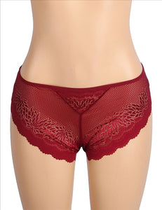 Heart Burgundy Lace Panty (10-12) L