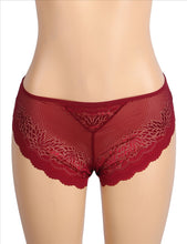 Load image into Gallery viewer, Heart Burgundy Lace Panty (12-14) Xl
