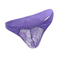 Load image into Gallery viewer, Men's Purple Lace Pouch G-string S/ M
