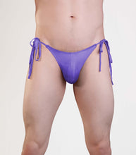 Load image into Gallery viewer, Mens Lycra Brief With Tie Sides Purple
