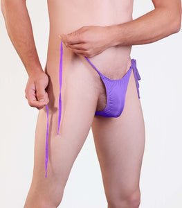 Mens Lycra Brief With Tie Sides Purple