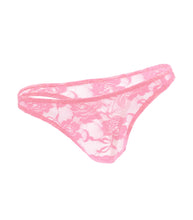 Load image into Gallery viewer, Men&#39;s Lace Thong Baby Pink L/ Xl
