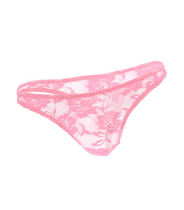 Men's Lace Thong Baby Pink L/ Xl