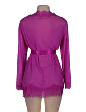 Load image into Gallery viewer, Sheer Lace Trim Robe Purple W/g (20-22) 5xl
