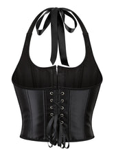 Load image into Gallery viewer, Black Boned Corset Ribbon Halter (14-16) 3xl
