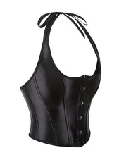 Load image into Gallery viewer, Black Boned Corset Ribbon Halter (14-16) 3xl

