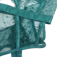 Load image into Gallery viewer, Suspender Bodysuit Green (12-14) Xl  Lace Hollow
