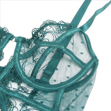 Load image into Gallery viewer, Suspender Bodysuit Green (12-14) Xl  Lace Hollow
