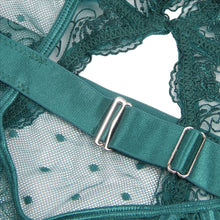 Load image into Gallery viewer, Suspender Bodysuit Green (16-18) 3xl Lace Hollow
