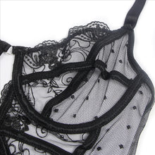 Load image into Gallery viewer, Black Lace Hollow Suspender Bodysuit(12-14) Xl
