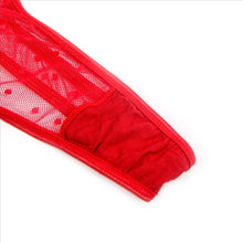Load image into Gallery viewer, Red Lace Hollow Suspender Bodysuit(12-14) Xl
