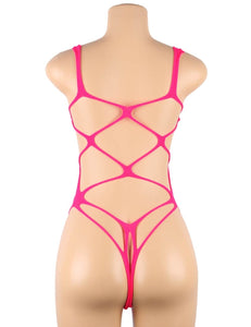 Pink Open Cup Sexy String Teddy(8-10) M
