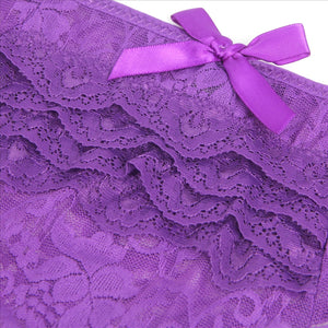 Purple Crotchless Lace Panty (16-18) 3xl