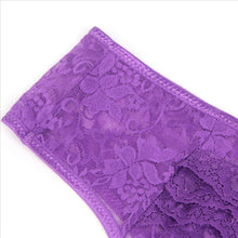 Load image into Gallery viewer, Purple Crotchless Lace Panty (10-12) L
