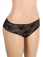 Load image into Gallery viewer, Black Crotchless Lace Panty (10-12) L
