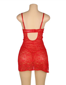 Red Lace Chemise W/underwire (20-22) 5xl